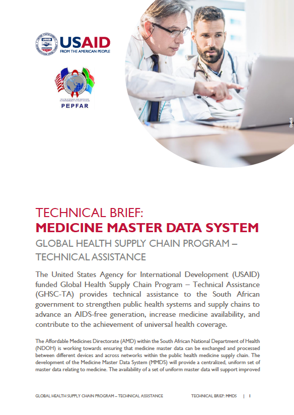 Medicine Master Data System Technical Brief USAID Global Health